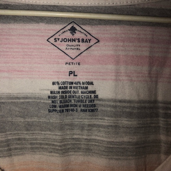 St John's Bay size PL short sleeve v neck tee shirt - Picture 4 of 6